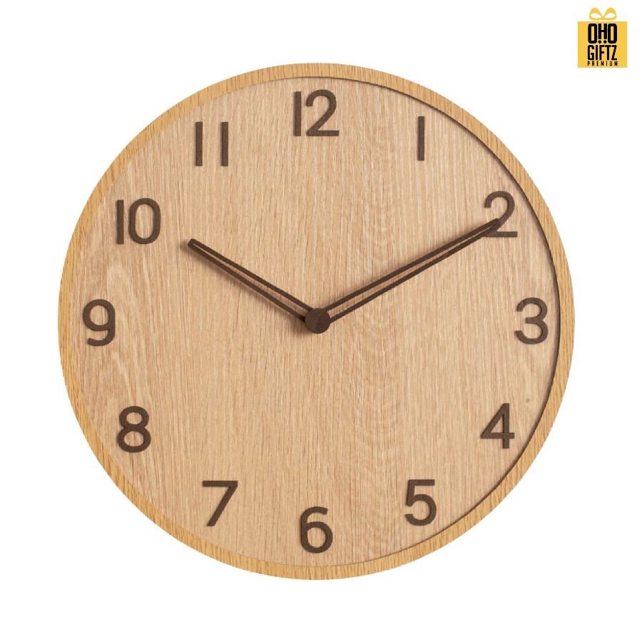 นาฬิกาไม้แขวนผนัง สกรีนชื่อ สกรีนโลโก้ ทำเป็นของพรีเมี่ยมได้ 