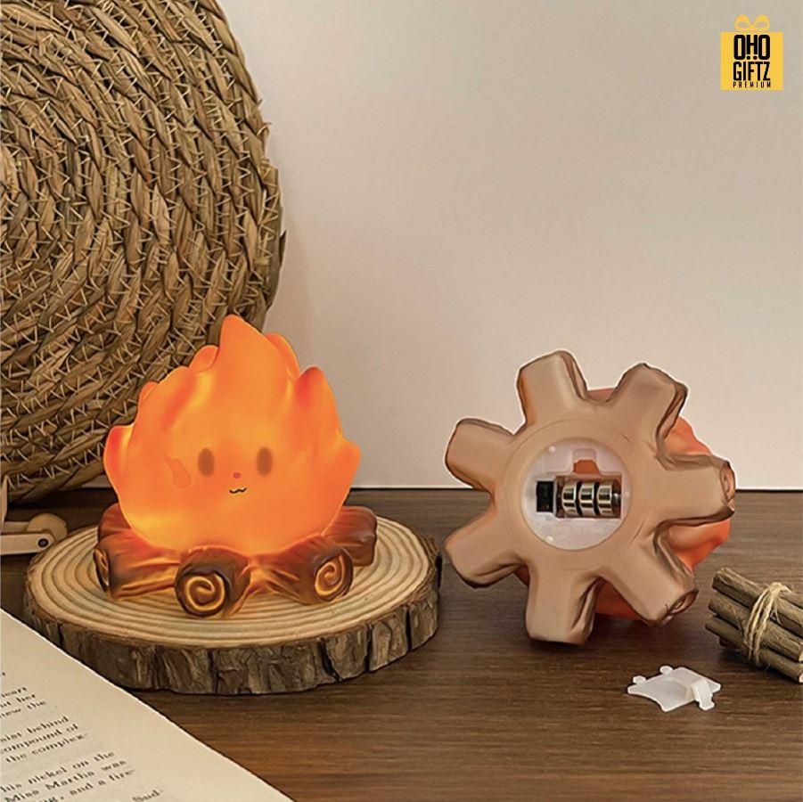 โคมไฟขอนไม้กองไฟ สกรีนโลโก้ ทำเป็นของพรีเมี่ยม ของที่ระลึกได้