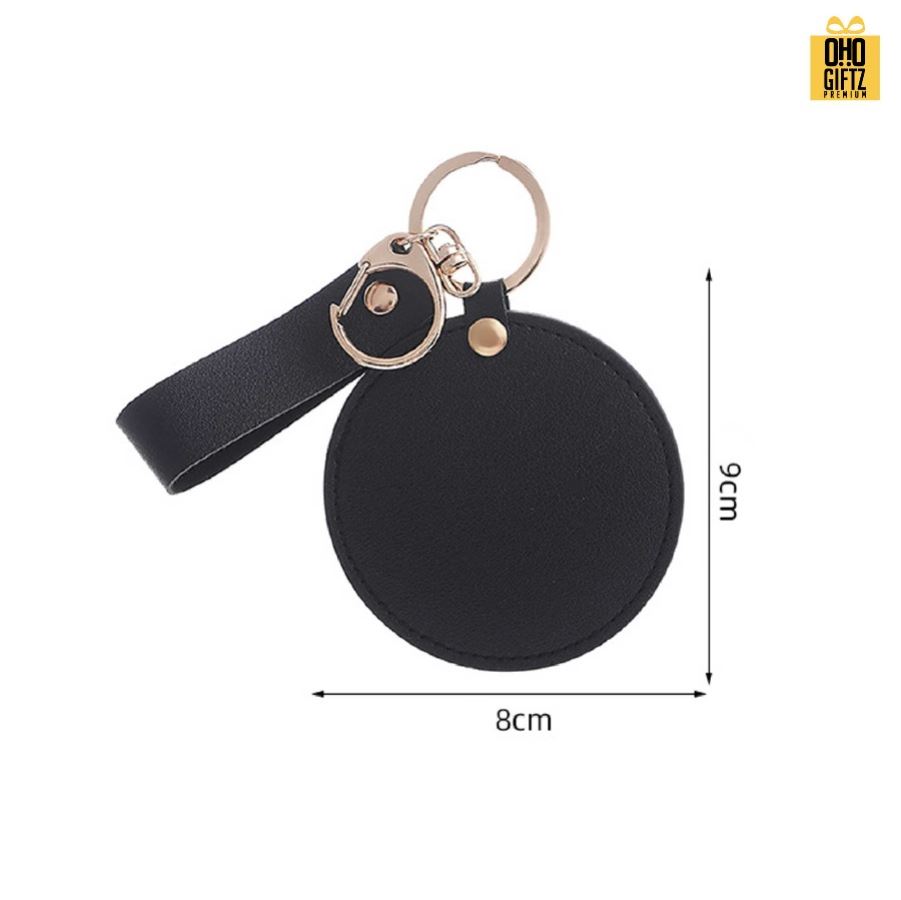 พวงกุญแจหนังกระจก PU สกรีนโลโก้ ทำเป็นของพรีเมี่ยม ของชำร่วยได้