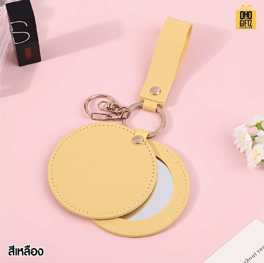 พวงกุญแจหนังกระจก PU สกรีนโลโก้ ทำเป็นของพรีเมี่ยม ของชำร่วยได้