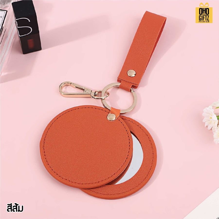 พวงกุญแจหนังกระจก PU สกรีนโลโก้ ทำเป็นของพรีเมี่ยม ของชำร่วยได้