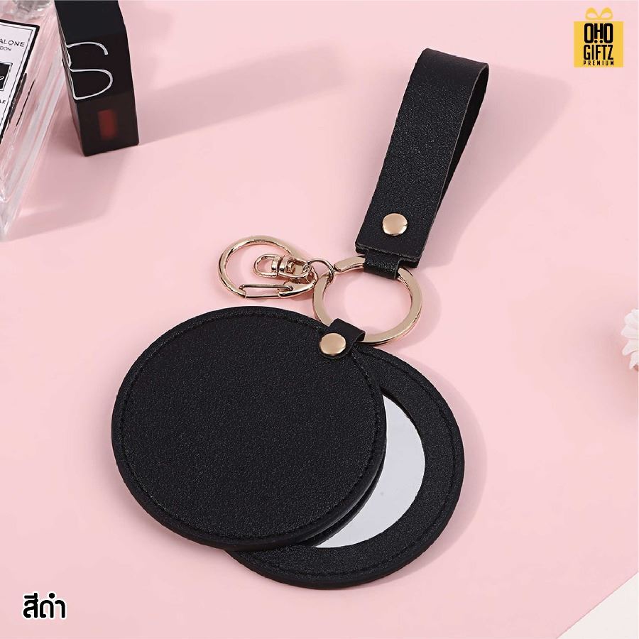 พวงกุญแจหนังกระจก PU สกรีนโลโก้ ทำเป็นของพรีเมี่ยม ของชำร่วยได้
