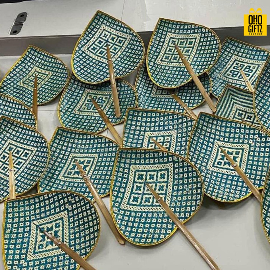 พัดสาน Handmade ทำเป็นสินค้าพรีเมี่ยม ของชำร่วย ของที่ระลึกได้