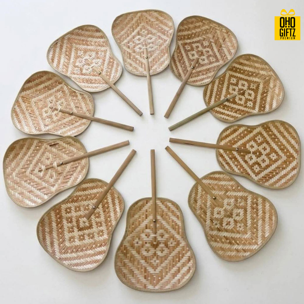 พัดสาน Handmade ทำเป็นสินค้าพรีเมี่ยม ของชำร่วย ของที่ระลึกได้