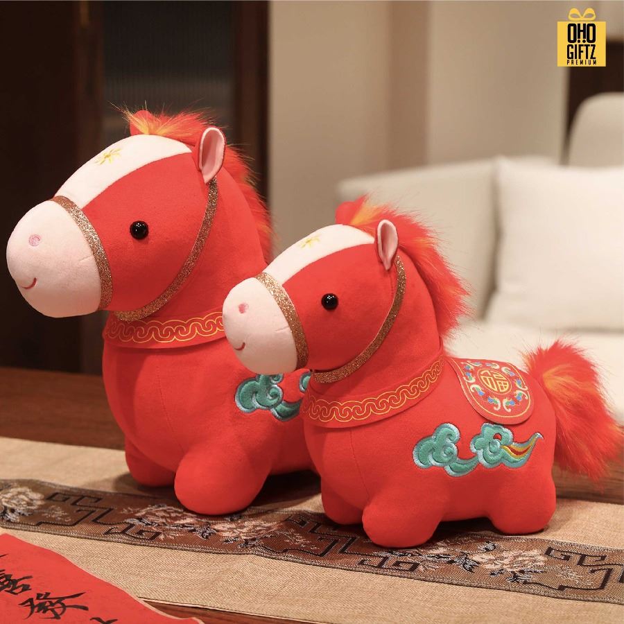 ตุ๊กตาม้านำโชค สกรีนโลโก้ ทำเป็นของพรีเมี่ยมได้ 