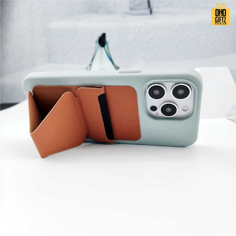 วางมือถือแบบพับได้หนัง PU สกรีนโลโก้ ทำเป็นของพรีเมี่ยมได้