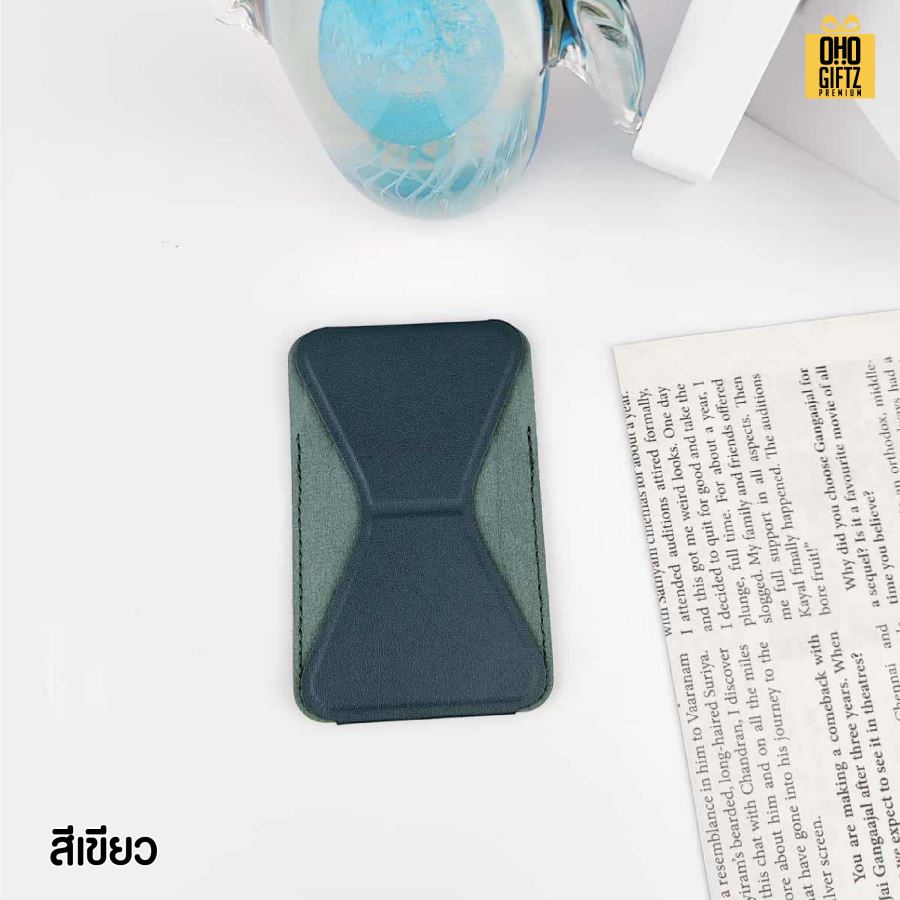 วางมือถือแบบพับได้หนัง PU สกรีนโลโก้ ทำเป็นของพรีเมี่ยมได้