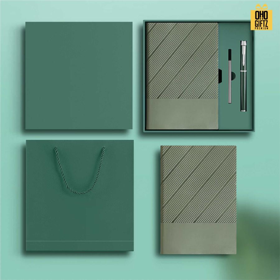 ชุดสมุดโน๊ตพร้อมกล่องของขวัญ สกรีนโลโก้ ทำเป็นของพรีเมี่ยม ของชำร่วย