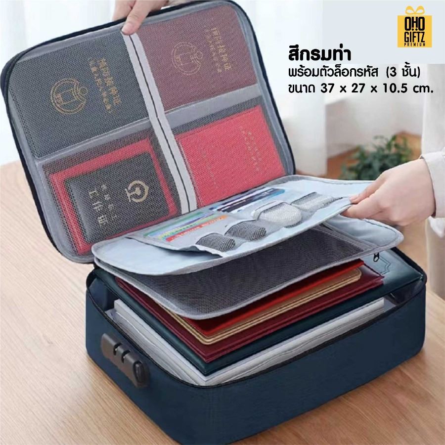 กระเป๋าเก็บเอกสารสำคัญ สกรีนโลโก้ ทำเป็นของพรีเมี่ยม ของชำร่วยได้