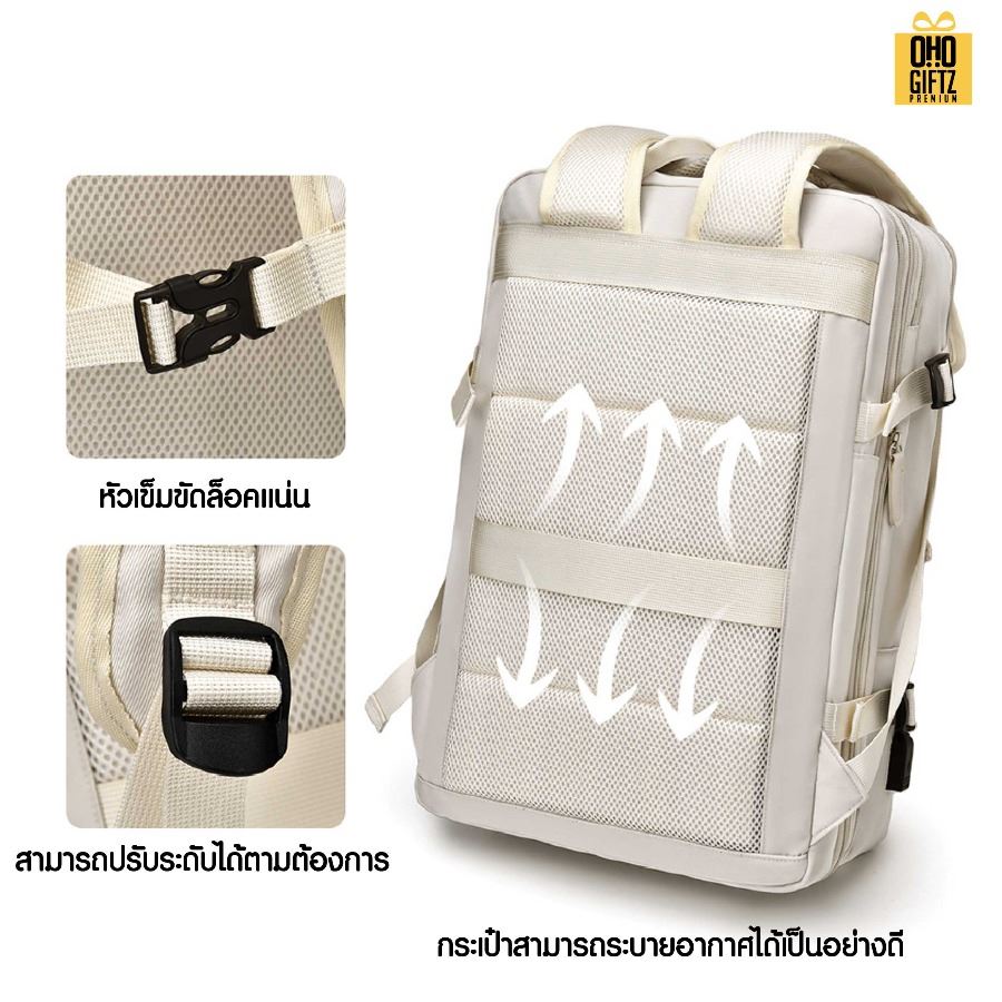 กระเป๋าเป้สะพายหลัง ขยายด้านข้างได้ สกรีนโลโก้ ทำเป็นของพรีเมี่ยม