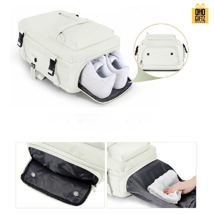 กระเป๋าเป้ใบใหญ่มีช่องเสียบชาร์จ USB สกรีนโลโก้ ทำเป็นของพรีเมี่ยม