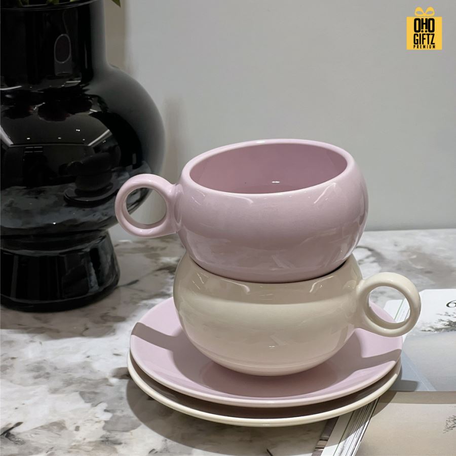 ถ้วยกาแฟสไตล์นอร์ดิก สกรีนชื่อ สกรีนโลโก้ ทำเป็นของพรีเมี่ยมได้