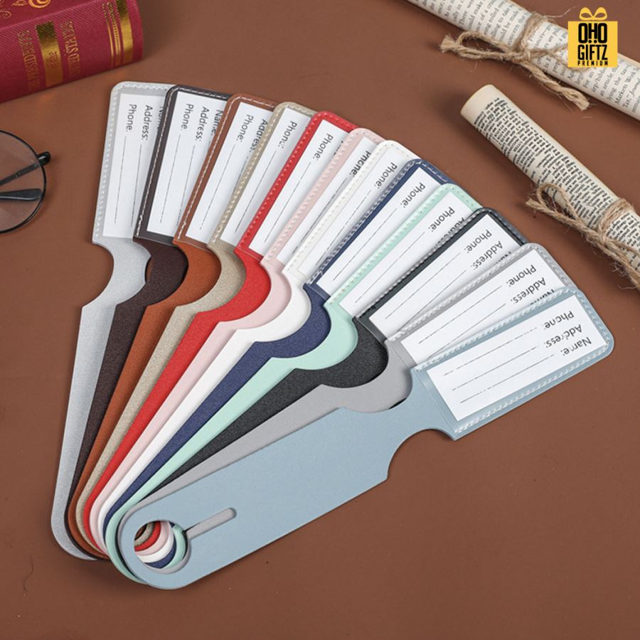 ป้ายห้อยกระเป๋าหนัง PU สกรีนโลโก้ ทำเป็นของพรีเมี่ยมได้