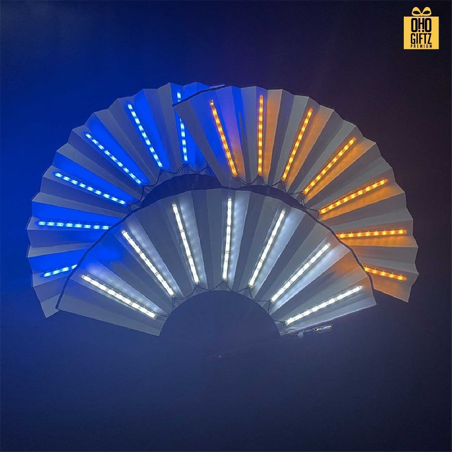 พัดจีนมีไฟ LED พิมพ์ภาพได้ไม่จำกัดสี ทำเป็นสินค้าพรีเมี่ยม ของชำร่วย ของที่ระลึกได้