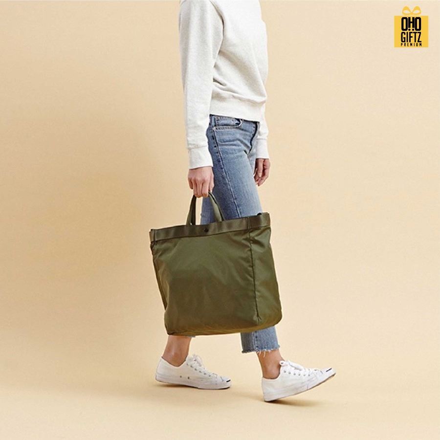 กระเป๋าถือหรือสะพายสไตล์ญี่ปุ่น สกรีนโลโก้ ทำเป็นของพรีเมี่ยมได้