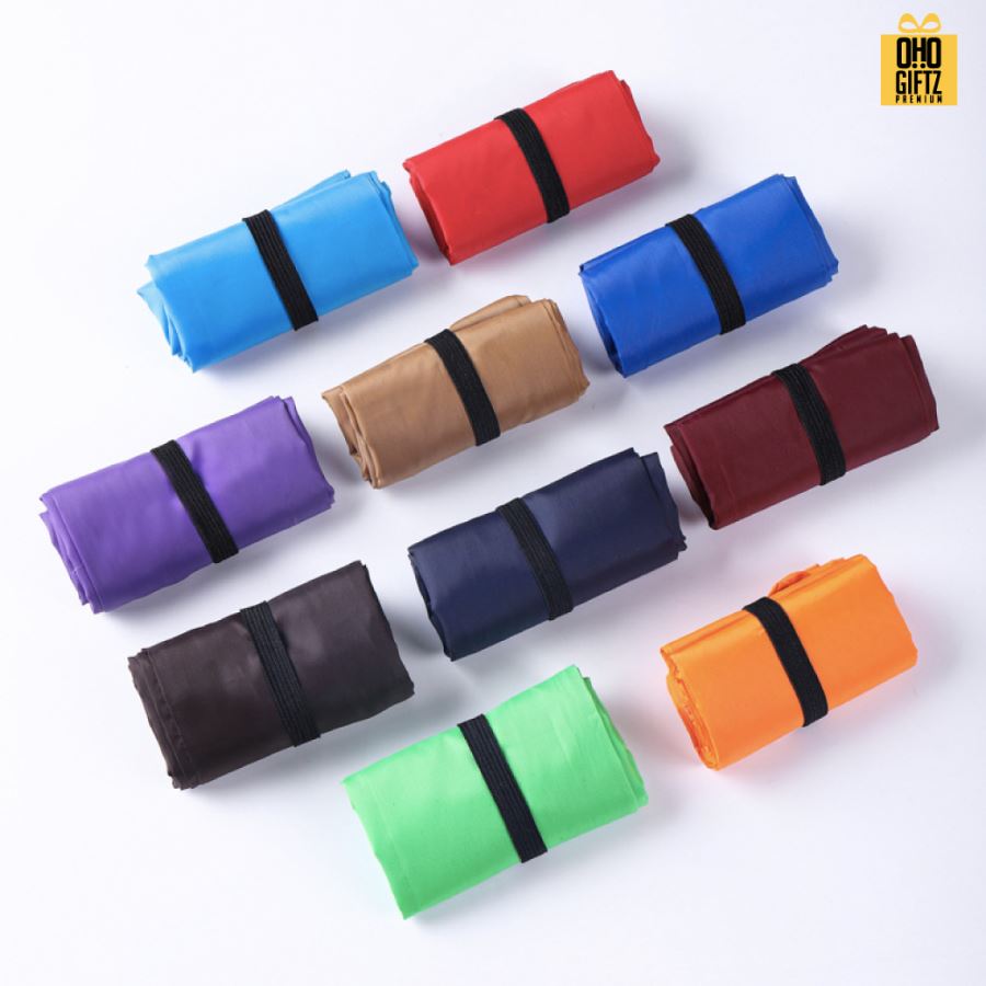 กระเป๋าผ้าม้วนเก็บได้ สกรีนโลโก้ ทำเป็นของพรีเมี่ยม ของที่ระลึกได้