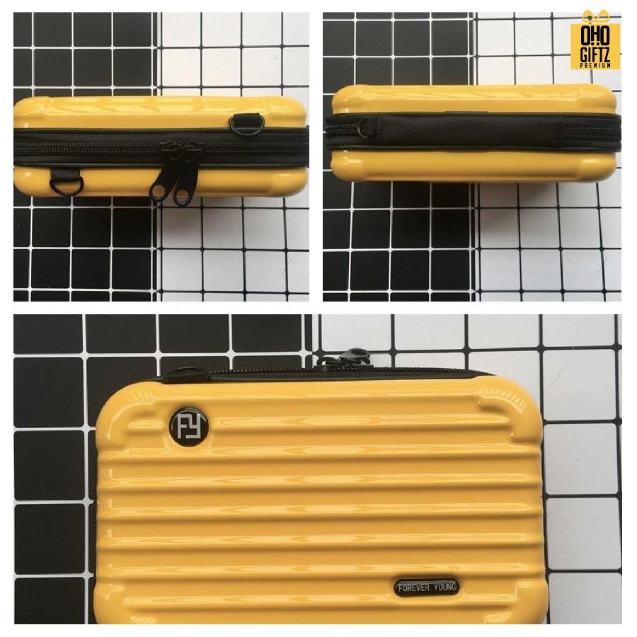 กระเป๋าเครื่องสำอาง PVC แข็ง มีสายสะพาย สกรีนโลโก้ ทำเป็นของพรีเมี่ยมได้