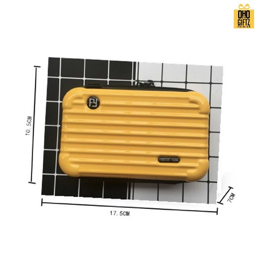 กระเป๋าเครื่องสำอาง PVC แข็ง มีสายสะพาย สกรีนโลโก้ ทำเป็นของพรีเมี่ยมได้