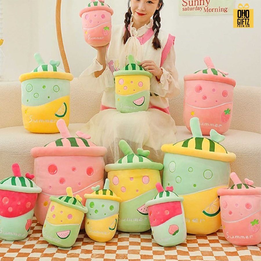 ตุ๊กตาถ้วยน้ำผลไม้ สกรีนโลโก้ ทำเป็นของพรีเมี่ยมได้ 