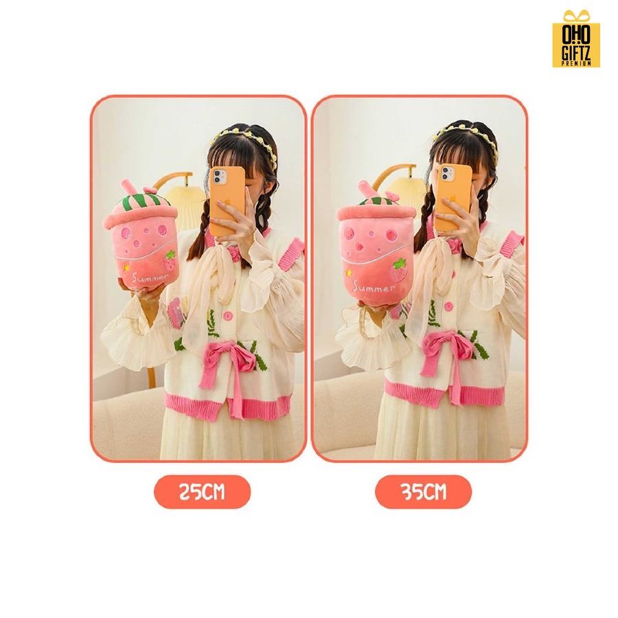 ตุ๊กตาถ้วยน้ำผลไม้ สกรีนโลโก้ ทำเป็นของพรีเมี่ยมได้ 