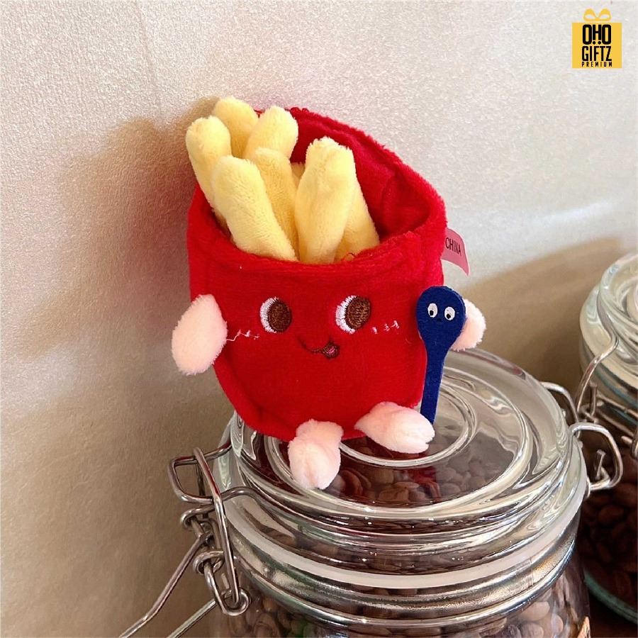 พวงกุญแจตุ๊กตาแฮมเบอร์เกอร์น่ารัก สกรีนโลโก้ ทำเป็นของพรีเมี่ยม ของชำร่วยได้