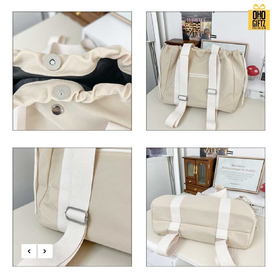 กระเป๋าเป้สะพายหลังมีเชือกรูด สกรีนโลโก้ ทำเป็นของพรีเมี่ยมได้