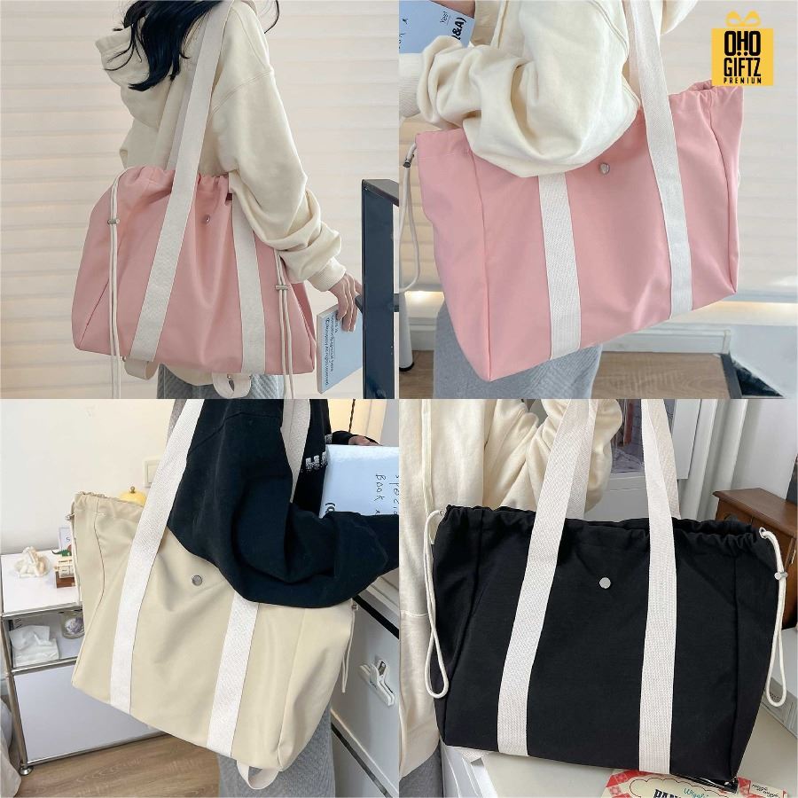 กระเป๋าเป้สะพายหลังมีเชือกรูด สกรีนโลโก้ ทำเป็นของพรีเมี่ยมได้