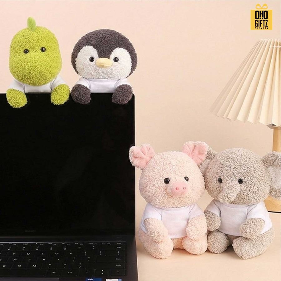 ตุ๊กตาสัตว์น้อยใส่เสื้อ สกรีนโลโก้ได้ สกรีนโลโก้ ทำเป็นของพรีเมี่ยมได้ 