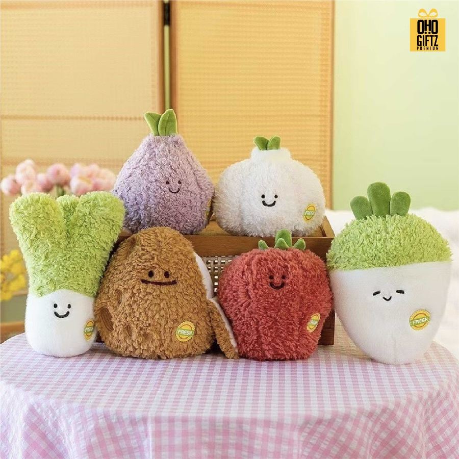 ตุ๊กตาผักสวนครัว สกรีนโลโก้ ทำเป็นของพรีเมี่ยมได้ 