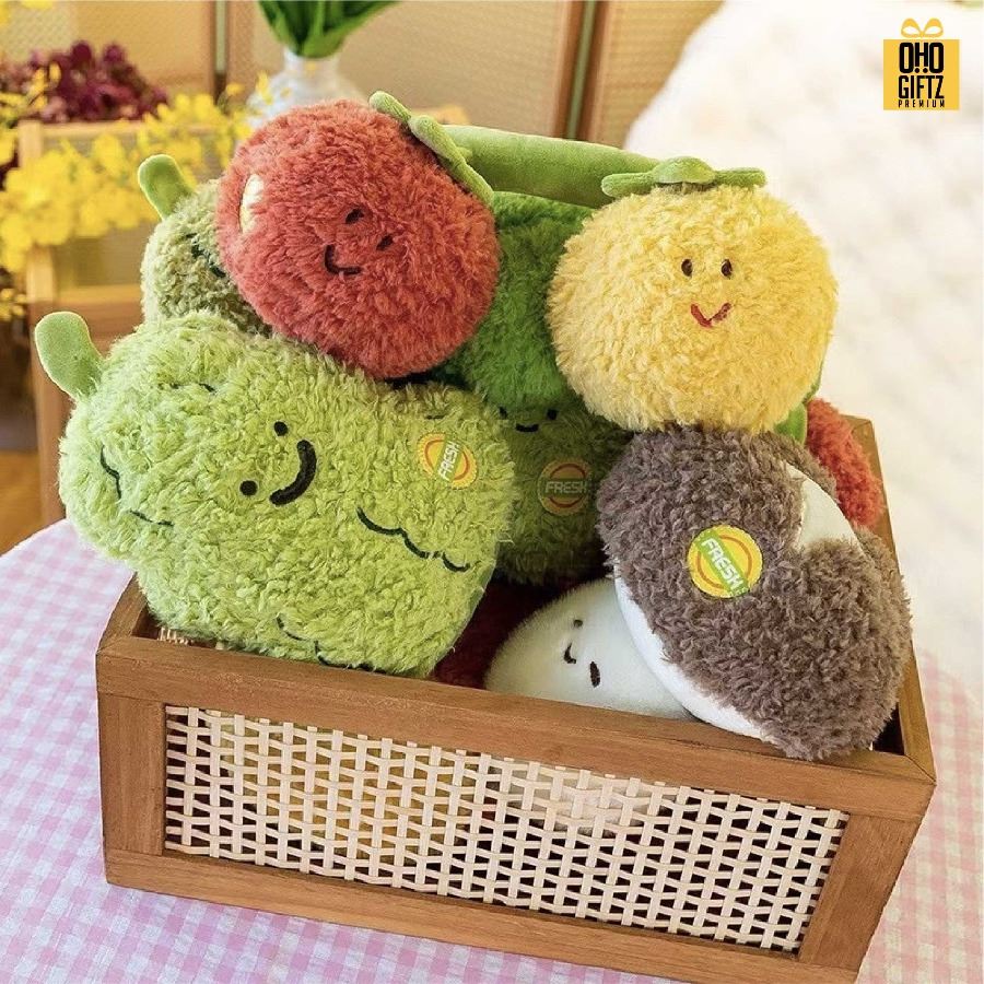 ตุ๊กตาผักสวนครัว สกรีนโลโก้ ทำเป็นของพรีเมี่ยมได้ 