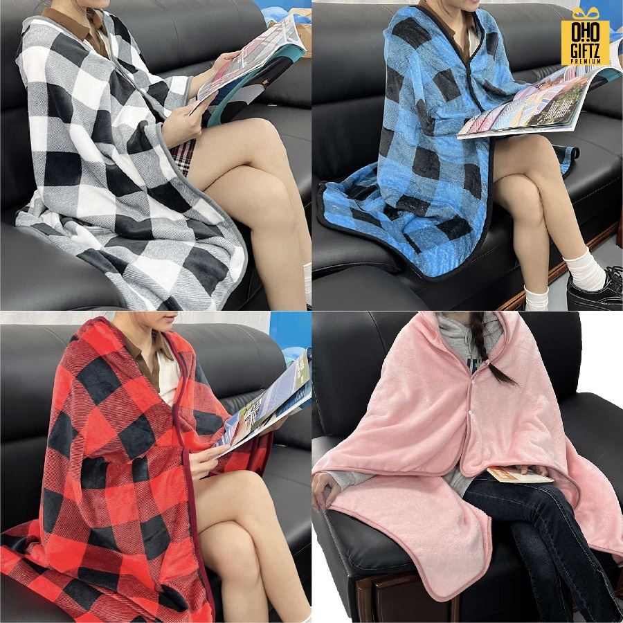 ผ้าห่มสำหรับเดินทางพับได้ ผลิตโลโก้ ติดลาเบล ทำเป็นของพรีเมี่ยมได้