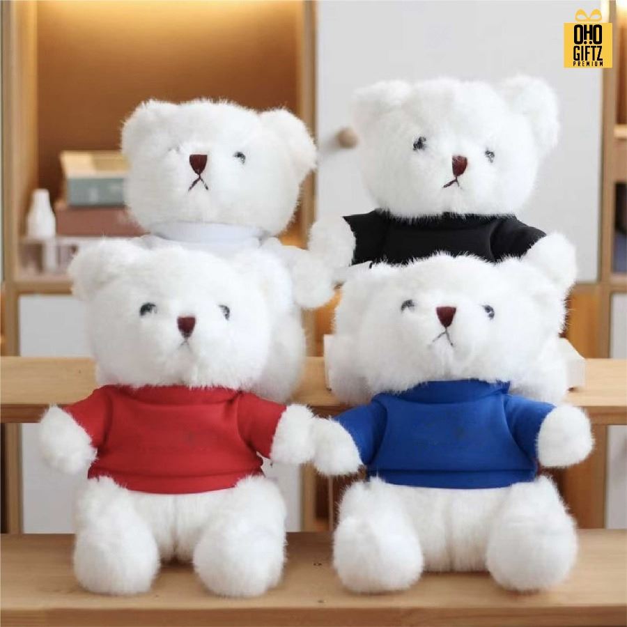 ตุ๊กตาหมีแบ๊วใส่เสื้อยืด สกรีนโลโก้ได้ สกรีนโลโก้ ทำเป็นของพรีเมี่ยมได้ 