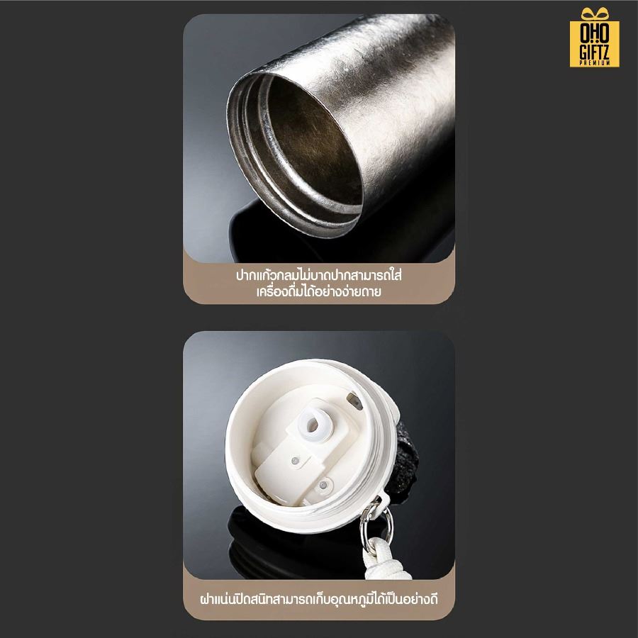 Vacuum Tumbler แก้วไทเทเนียมเกรดการบินปลอดภัย สกรีนโลโก้ ทำเป็นของพรีเมี่ยมได้