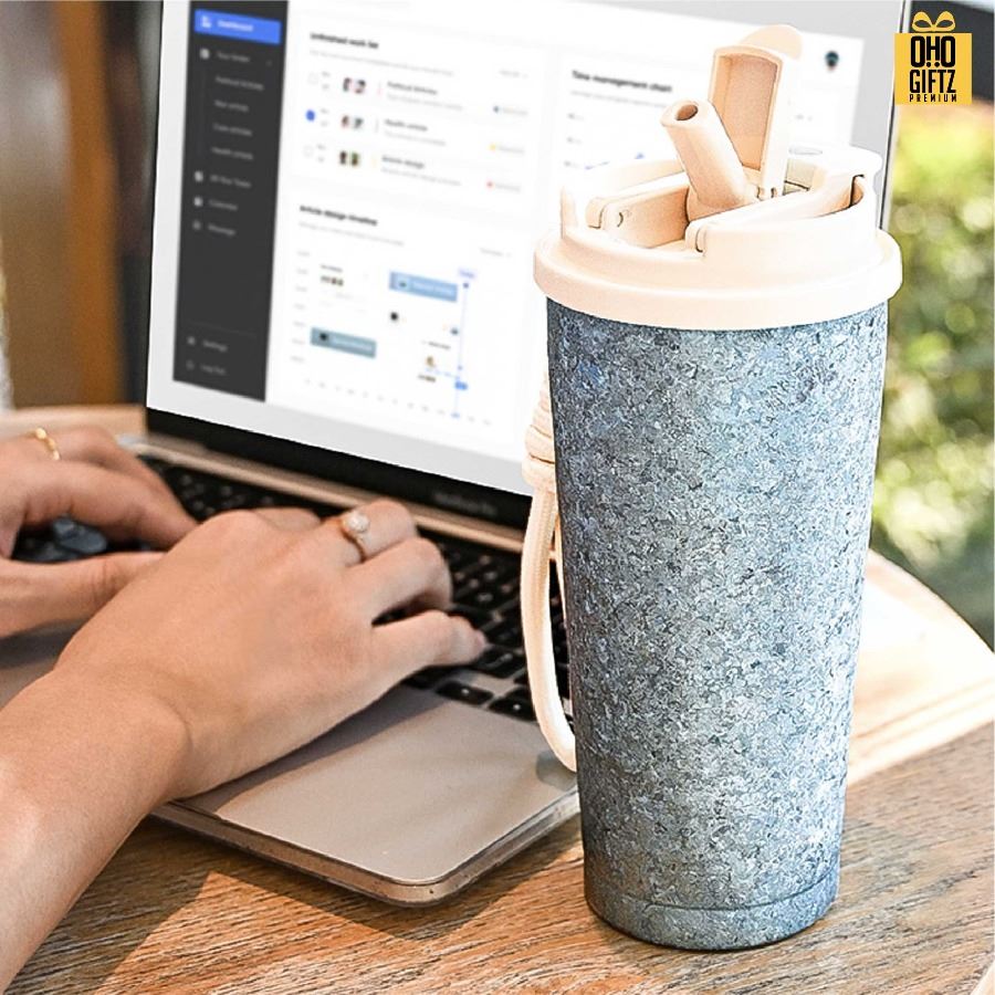 Vacuum Tumbler แก้วไทเทเนียมเกรดการบินปลอดภัย สกรีนโลโก้ ทำเป็นของพรีเมี่ยมได้