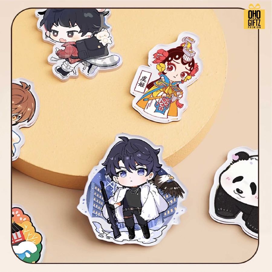 แม่เหล็กติดตู้เย็นอะคริลิค พิมพ์ภาพและไดคัทตามต้องการ สกรีนโลโก้ ทำเป็นของพรีเมี่ยมได้