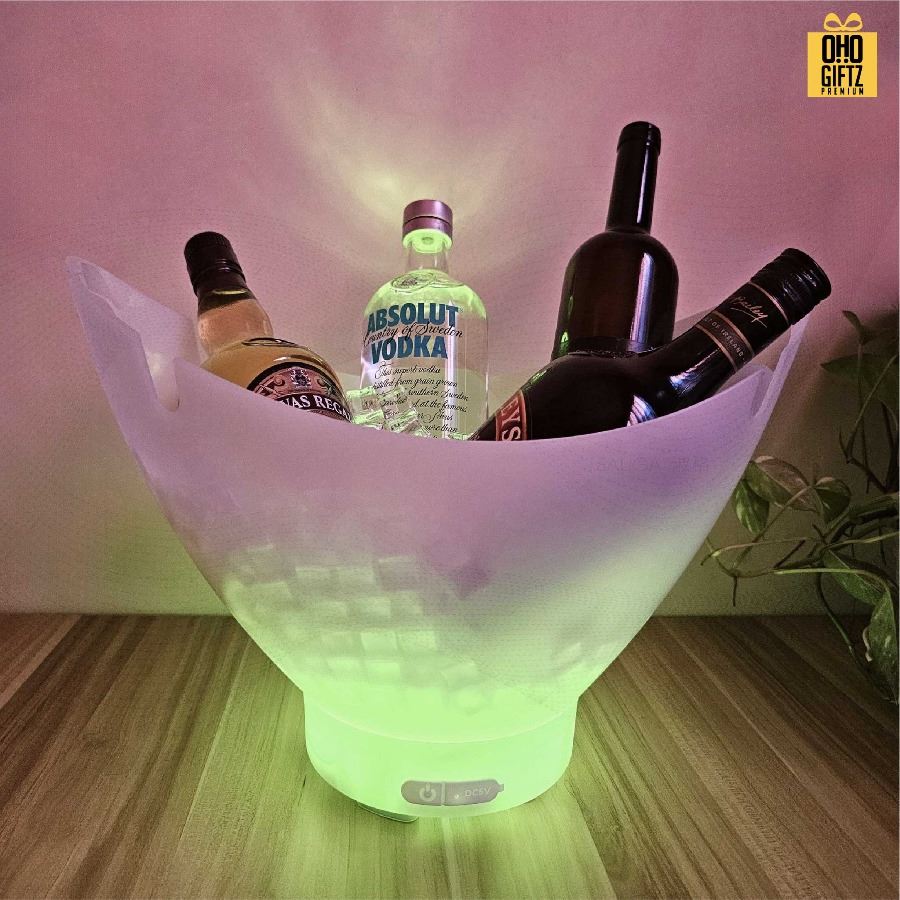 ถังน้ำแข็ง LED ลำโพง Bluetooth ชาร์จ USB สกรีนชื่อ สกรีนโลโก้ ทำเป็นของพรีเมี่ยมได้ 