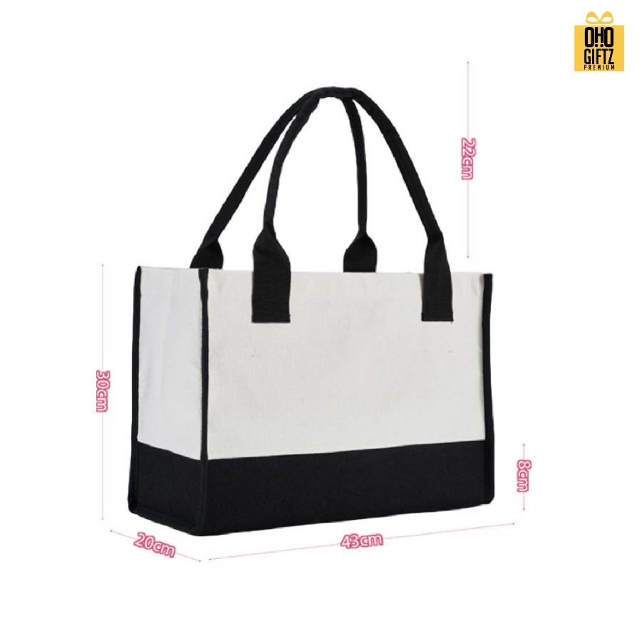 กระเป๋าช็อปปิ้งขนาดใหญ่ สกรีนไม่จำกัดสี สกรีนโลโก้ ทำเป็นของพรีเมี่ยมได้