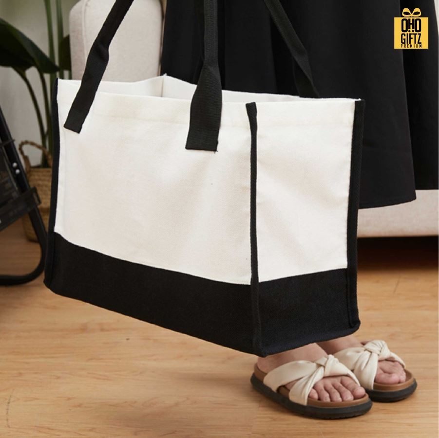 กระเป๋าช็อปปิ้งขนาดใหญ่ สกรีนไม่จำกัดสี สกรีนโลโก้ ทำเป็นของพรีเมี่ยมได้