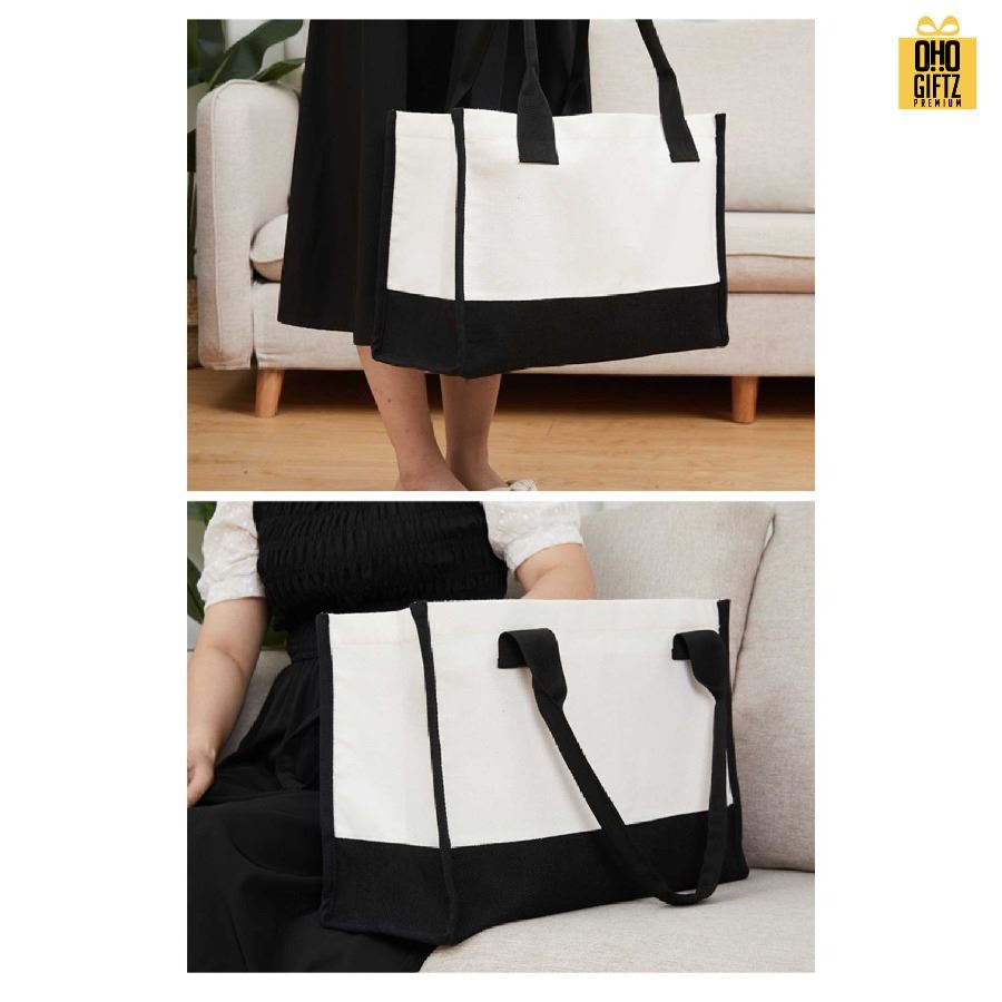 กระเป๋าช็อปปิ้งขนาดใหญ่ สกรีนไม่จำกัดสี สกรีนโลโก้ ทำเป็นของพรีเมี่ยมได้