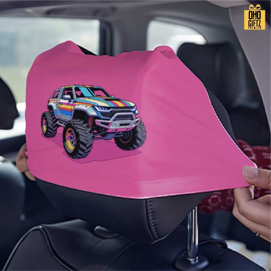 ผ้าคลุมหัวเบาะ พิมพ์ไม่จำกัดสี สกรีนโลโก้ ทำเป็นของพรีเมี่ยมได้