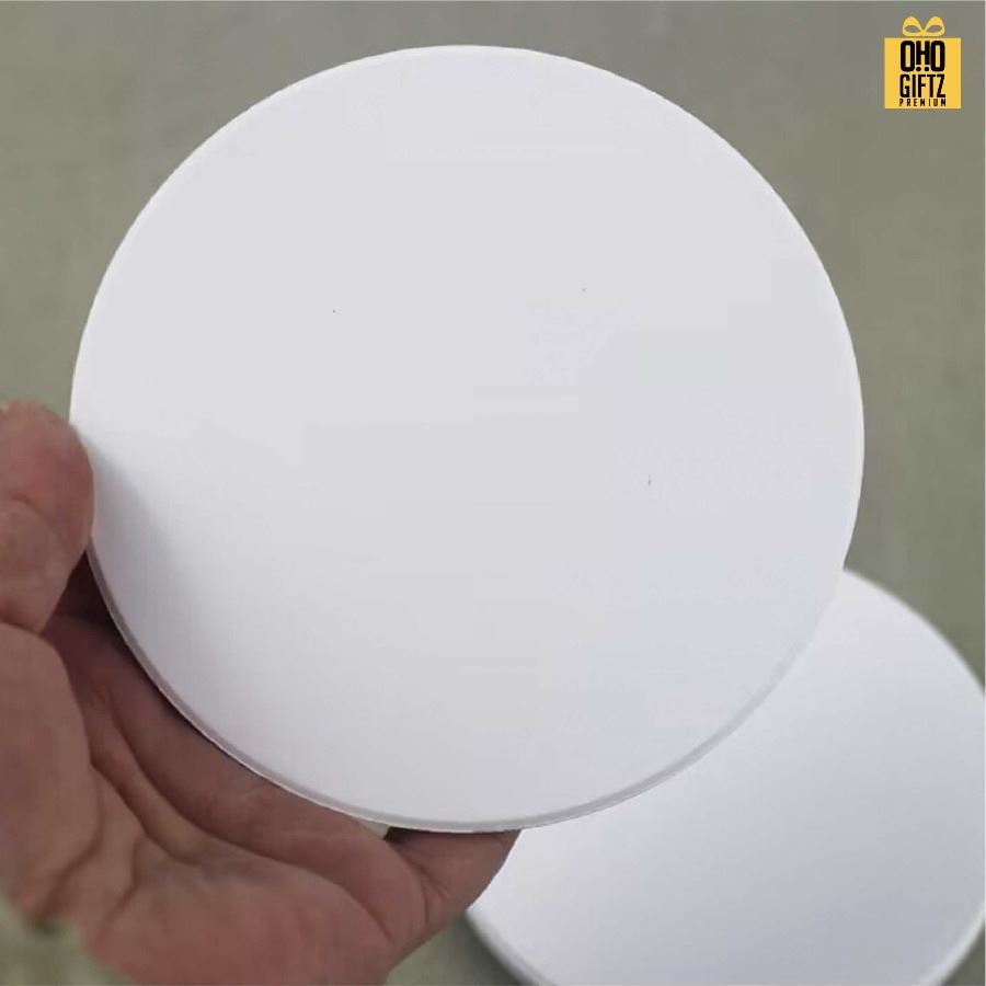 ที่รองแก้วเซรามิก พิมพ์ไม่จำกัดสี สกรีนโลโก้ได้ พิมพ์ภาพได้