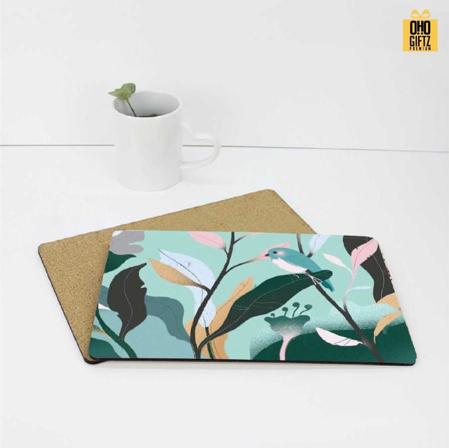 แผ่นรองจานไม้ MDF สกรีนไม่จำกัดสี สกรีนชื่อ ทำเป็นของพรีเมี่ยมได้