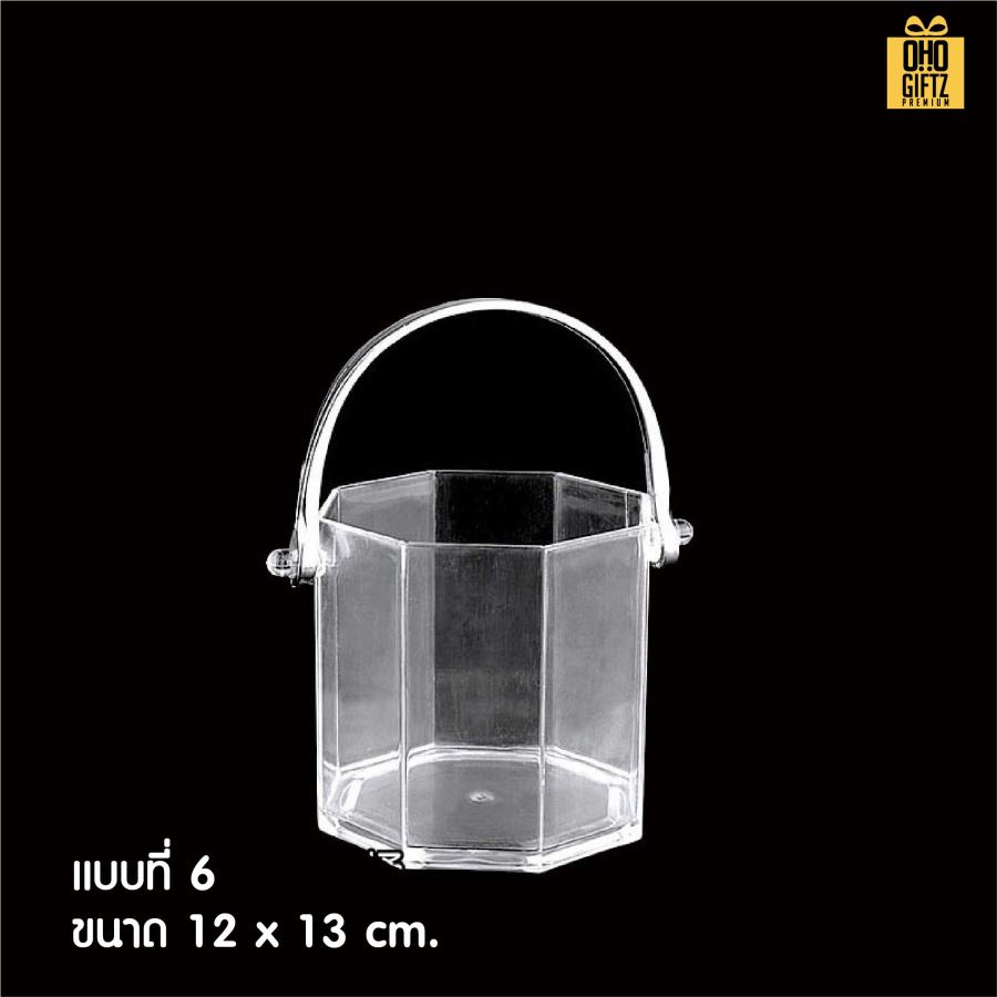 ถังใส่น้ำแข็งอะคริลิค สกรีนชื่อ สกรีนโลโก้ ทำเป็นของพรีเมี่ยมได้ 