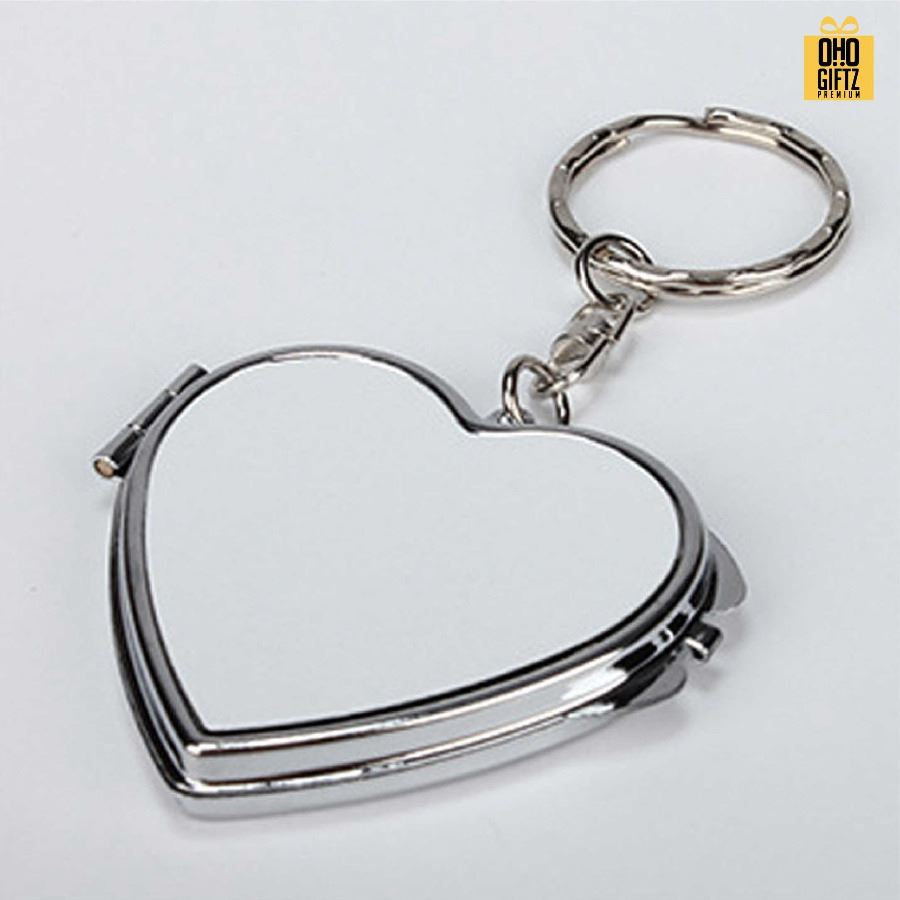 พวงกุญแจตลับกระจก สกรีนไม่จำกัดสี สกรีนโลโก้ ทำเป็นของพรีเมี่ยม ของชำร่วยได้