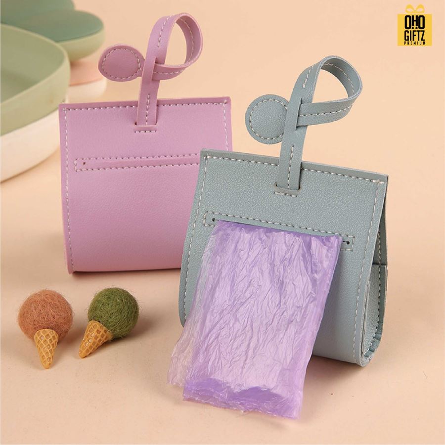 กระเป๋าเก็บถุงมูลสัตว์เลี้ยง หนัง PU สกรีนโลโก้ ทำเป็นของพรีเมี่ยม