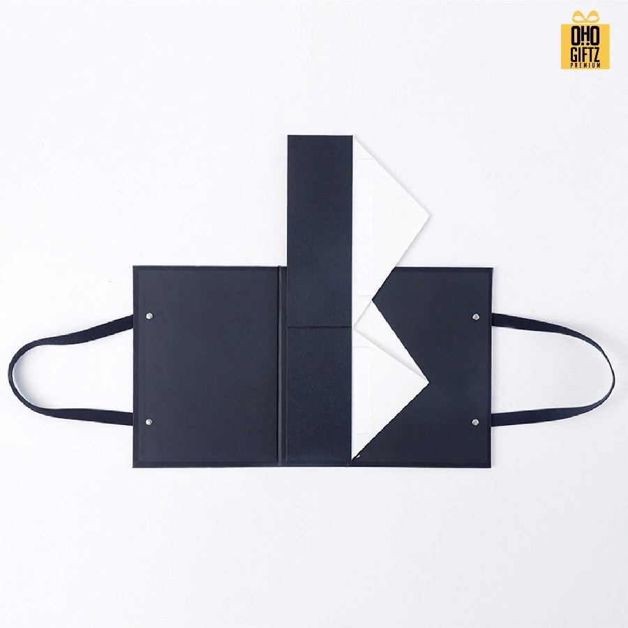 กล่องของขวัญพับได้แบบมีหูถือ สกรีนโลโก้ สกรีนโลโก้ ทำเป็นของพรีเมี่ยม 