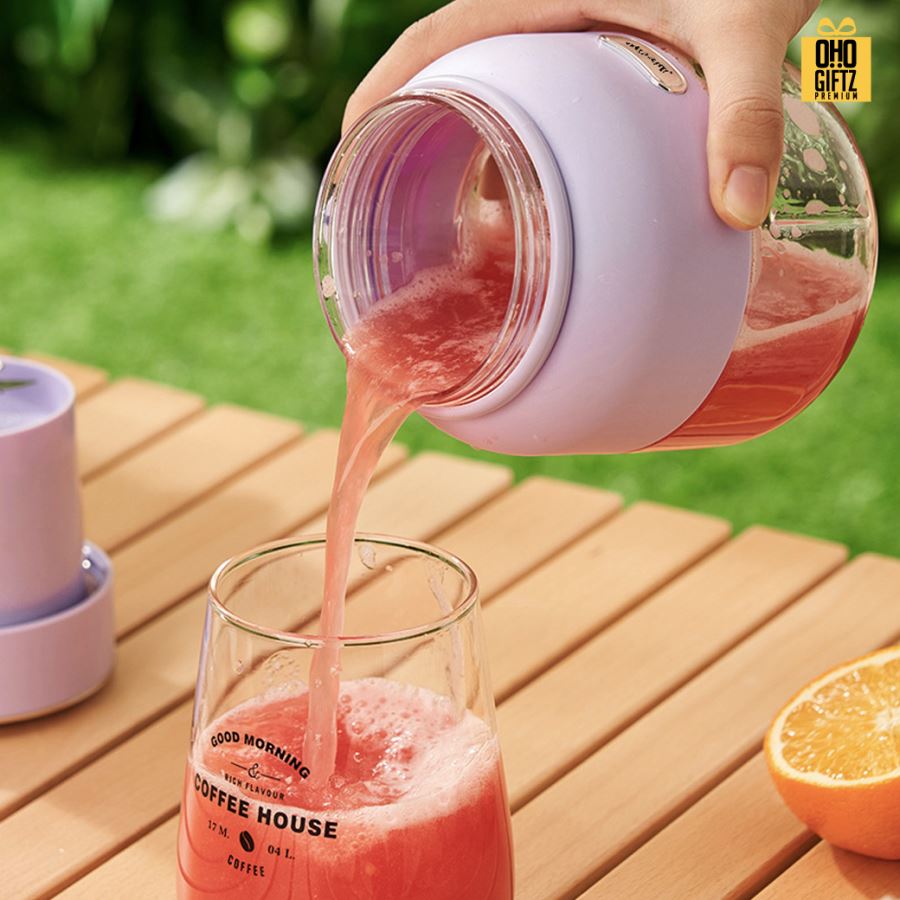 กระติกปั่นน้ำผลไม้ มีสายห้อยพกพา  สกรีนโลโก้ ทำเป็นของพรีเมี่ยมได้