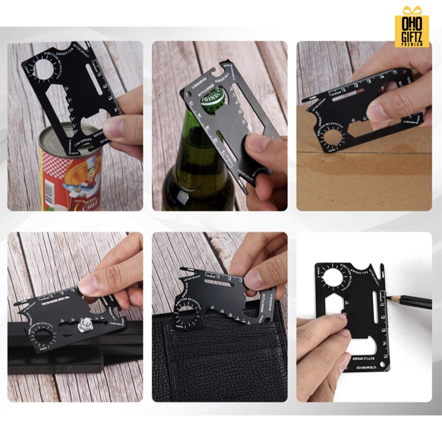 การ์ดมัลติฟังก์ชันเครื่องมืออเนกประสงค์ สกรีนโลโก้ ทำเป็นของพรีเมี่ยมได้