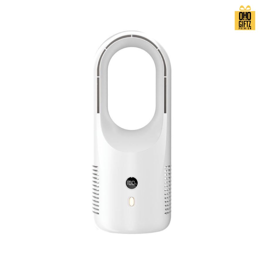 พัดลมตั้งโต๊ะไร้ใบ สกรีนโลโก้ ทำเป็นของพรีเมี่ยม