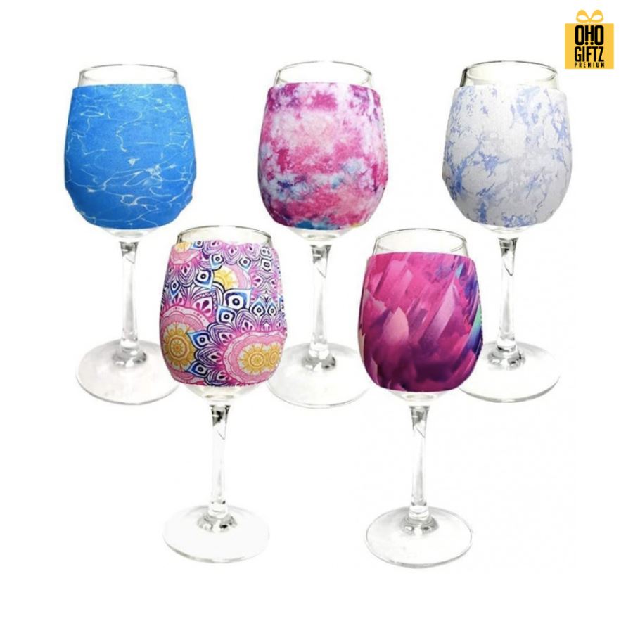 ปลอกผ้าหุ้มแก้วไวน์ พิมพ์ลายไม่จำกัดสี สกรีนโลโก้ ทำเป็นของพรีเมี่ยม ของชำร่วย ของที่ระลึก